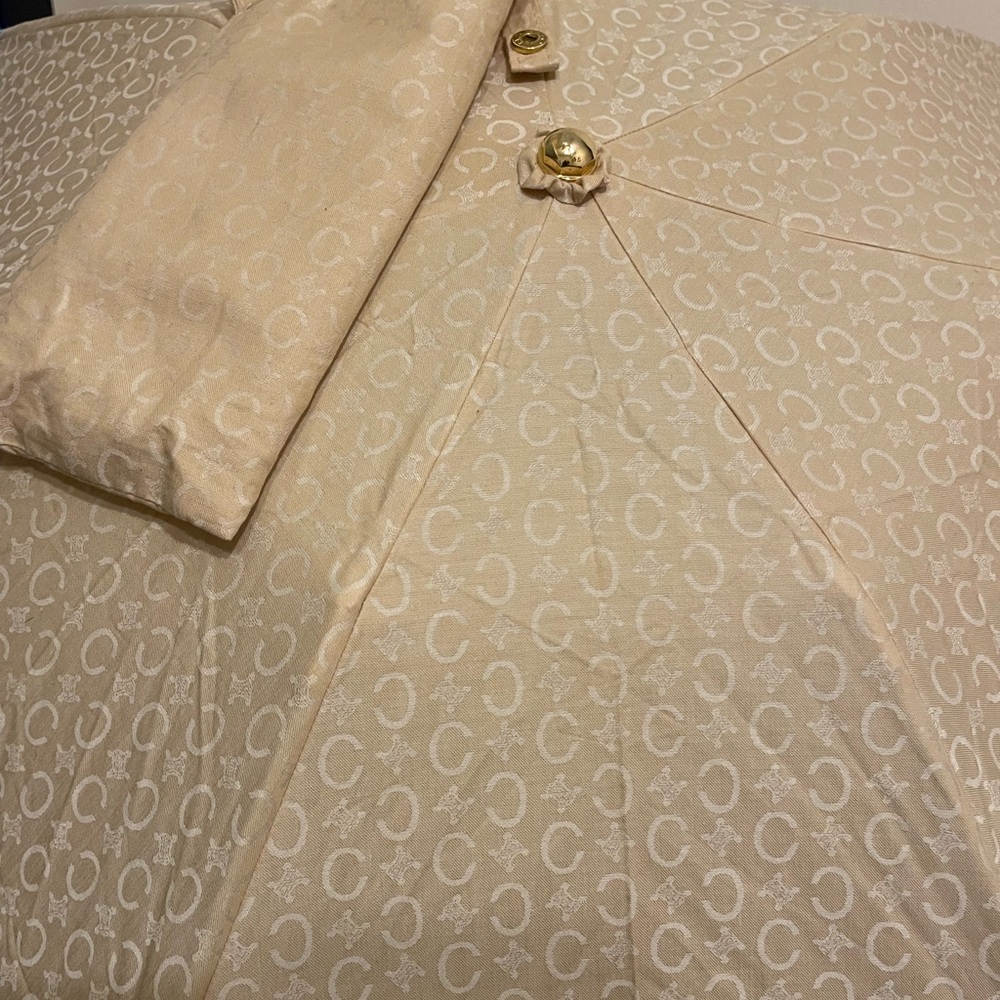 Celine Beige Monogram Compact Umbrella - Picture 2 of 6